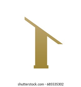 Vector Golden Single Letter T Real Estate Logo
