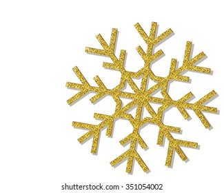 vector Golden Snowflake