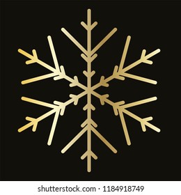 Vector golden snowflake Icon 