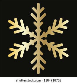 Vector golden snowflake Icon 