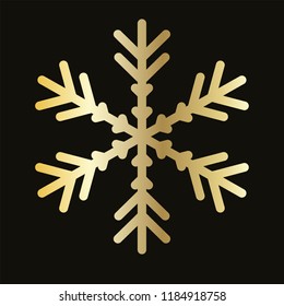 Vector golden snowflake Icon 