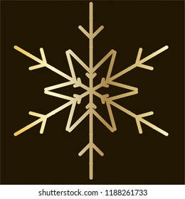 Vector golden snowflake Icon isolated