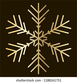 Vector golden snowflake Icon isolated