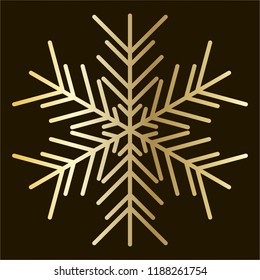 Vector golden snowflake Icon isolated