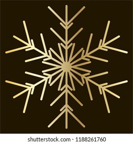 Vector golden snowflake Icon isolated