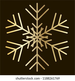 Vector golden snowflake Icon isolated