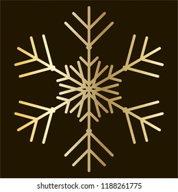 Vector golden snowflake Icon isolated