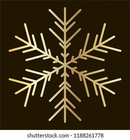Vector golden snowflake Icon isolated