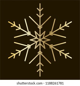 Vector golden snowflake Icon isolated