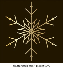 Vector golden snowflake Icon isolated