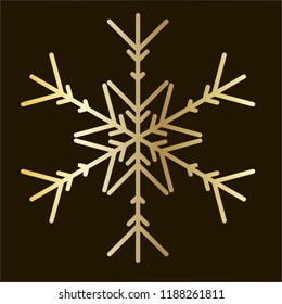Vector golden snowflake Icon isolated