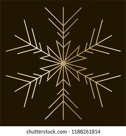 Vector golden snowflake Icon isolated