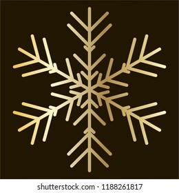 Vector golden snowflake Icon isolated
