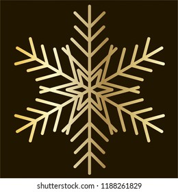Vector golden snowflake Icon isolated