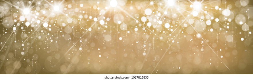 Vector golden, sparkle,  lights  banner.