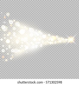 Estrella de caída brillante vectorial dorada. Pista sólida.