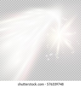 Vector golden sparkling falling star. Stardust trail.