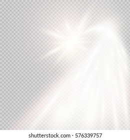 Vector golden sparkling falling star. Stardust trail.