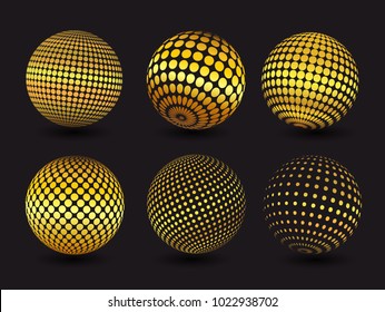 Vector golden sphere.Gold sphere design.