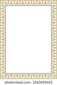 Vector golden square classic byzantine ornament. Rectangle, border, Ancient Greece, Eastern Roman Empire frame. Decoration of the Russian Orthodox Church
