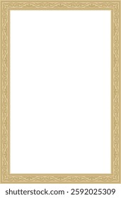 Vector golden square classic byzantine ornament. Rectangle, border, Ancient Greece, Eastern Roman Empire frame. Decoration of the Russian Orthodox Church
