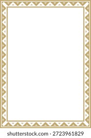 Ornamento byzantine clássico quadrado dourado vetorial. Retângulo, fronteira, Grécia Antiga, quadro Império Romano do Leste. Decoração da Igreja Ortodoxa Russa
