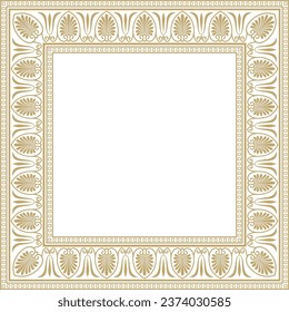 Vector golden square classic greek ornament. European ornament. Border, frame Ancient Greece, Roman Empire.
