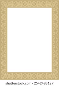 Vector golden square classic renaissance ornament. Rectangle, european border, revival style frame
