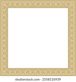 Vector golden square classic renaissance ornament. Rectangle, european border, revival style frame
