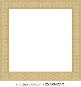 Vector golden square classic renaissance ornament. Rectangle, european border, revival style frame
