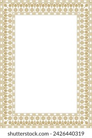 Vector golden square Egyptian ornament. Endless Rectangle, Ring of Ancient Egypt. Geometric African frame.
