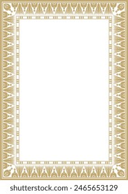 Vector golden square Egyptian ornament. Endless Rectangle, Ring of Ancient Egypt. Geometric African frame.
