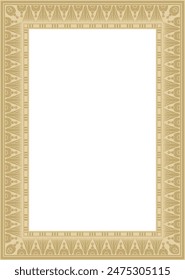 Vector golden square Egyptian ornament. Endless Rectangle, Ring of Ancient Egypt. Geometric African frame.
