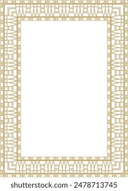 Vector golden square Egyptian ornament. Endless Rectangle, Ring of Ancient Egypt. Geometric African frame.
