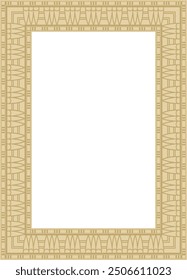 Vector golden square Egyptian ornament. Endless Rectangle, Ring of Ancient Egypt. Geometric African frame.
