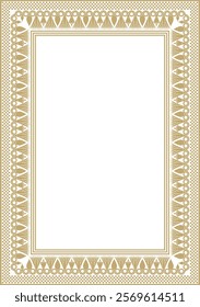 Vector golden square Egyptian ornament. Endless Rectangle, Ring of Ancient Egypt. Geometric African frame.
