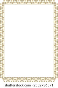 Vector golden square Kazakh national ornament. Ethnic pattern of the peoples of the Great Steppe,
