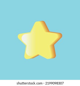 Vector golden star. 3D effect