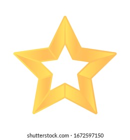 Vector golden star icon isolated on white background.