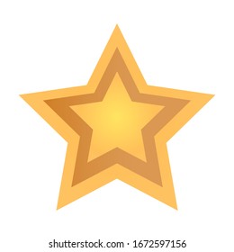 Vector golden star icon isolated on white background.
