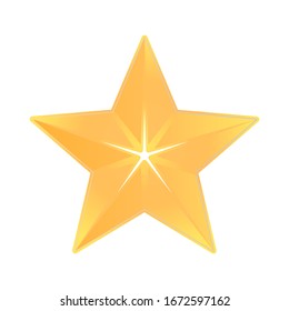 Icono de estrella dorada vectorial aislado en fondo blanco.