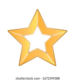 Icono de estrella dorada vectorial aislado en fondo blanco.