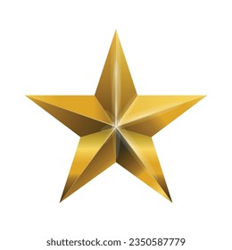 Vector golden star isolated on white background.