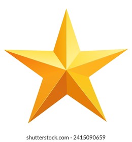 Vector golden star isolated on white background