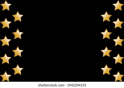 estrellas de oro vectorial. imagen plana de una estrella amarilla brillante sobre un fondo negro. fondo abstracto con estrellas	