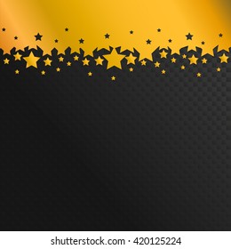vector  golden stars on black background,  abstract  texture