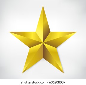 Vector golden star.Yellow star icon.