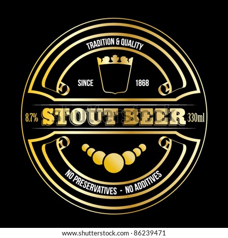vector golden stout beer label