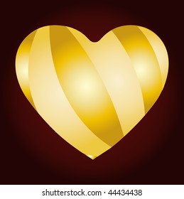 Vector golden strip on heart