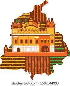 Vector Of Golden Temple In Punjab Map
